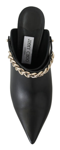 Thumbnail for Elegant Black Gold Leather Pumps