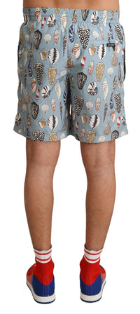 Thumbnail for Elegant Seashell Print Swim Trunks