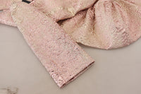 Thumbnail for Elegant Pink Jacquard Midi Sheath Dress