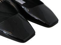 Thumbnail for Elegant Black Patent Flats with Crystal Accent