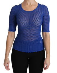 Thumbnail for Elegant Blue Sheer Blouse