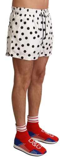 Thumbnail for White Polka Dots Beachwear Shorts Swimwear