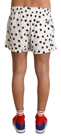 Thumbnail for White Polka Dots Beachwear Shorts Swimwear