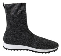 Thumbnail for Elegant Knitted Lurex Sneakers in Black and Silver