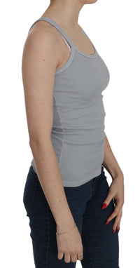 Thumbnail for Elegant Sleeveless Light Gray Cotton Blouse