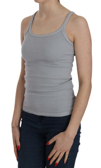 Thumbnail for Elegant Sleeveless Light Gray Cotton Blouse