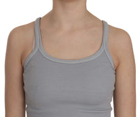 Thumbnail for Elegant Sleeveless Light Gray Cotton Blouse