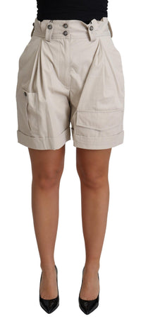 Thumbnail for Chic Beige High Waist Pleated Shorts