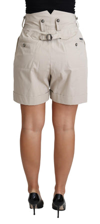 Thumbnail for Chic Beige High Waist Pleated Shorts
