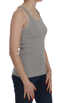 Thumbnail for Elegant Sleeveless Grey Cotton Blouse