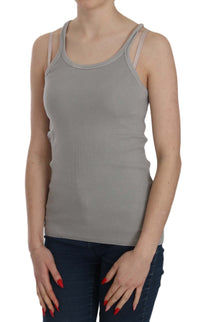 Thumbnail for Elegant Sleeveless Grey Cotton Blouse