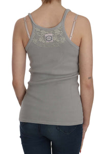 Thumbnail for Elegant Sleeveless Grey Cotton Blouse