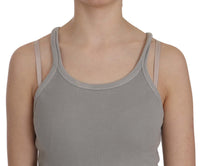Thumbnail for Elegant Sleeveless Grey Cotton Blouse