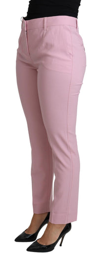 Thumbnail for Elegant Pink High-Waisted Wool Trousers