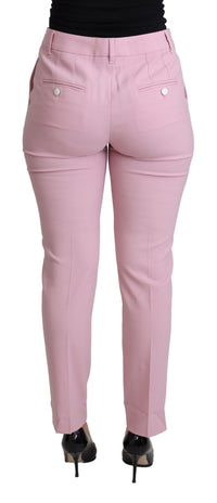 Thumbnail for Elegant Pink High-Waisted Wool Trousers