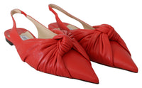 Thumbnail for Chic Red Pointed Toe Leather Flats