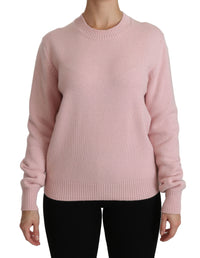 Thumbnail for Cashmere-Blend Pink Crew Neck Sweater