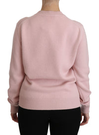 Thumbnail for Cashmere-Blend Pink Crew Neck Sweater