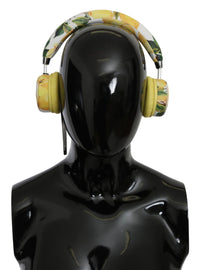 Thumbnail for Chic White Leather Headphones with Yellow Print