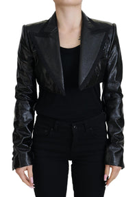 Thumbnail for Elegant Cropped Black Designer Jacket