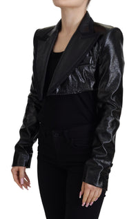 Thumbnail for Elegant Cropped Black Designer Jacket