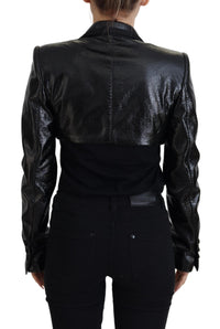 Thumbnail for Elegant Cropped Black Designer Jacket