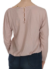 Thumbnail for Elegant Pink Lace Boat Neck Blouse