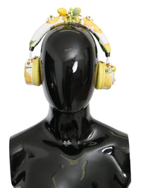 Thumbnail for Glamorous Gold-Embellished Leather Headphones