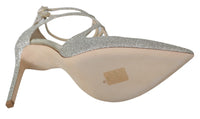 Thumbnail for Platinum Ice Lancer Leather Pumps - Elegance Refined