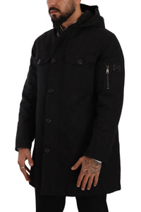 Thumbnail for Elegant Black Parka Hooded Jacket