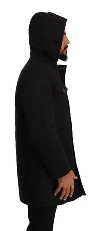 Thumbnail for Elegant Black Parka Hooded Jacket