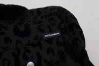 Thumbnail for Chic Leopard Print Button Down Denim Jacket