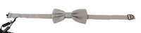 Thumbnail for Silver Gray 100% Silk Adjustable Neck Papillon Bow Tie