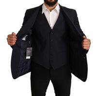 Thumbnail for Elegant Dark Blue Wool Blend Martini Suit