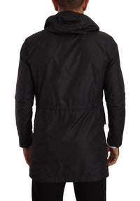 Thumbnail for Elegant Black Parka Hooded Jacket
