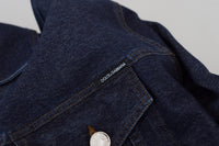 Thumbnail for Elegant Blue Denim Button-Down Jacket