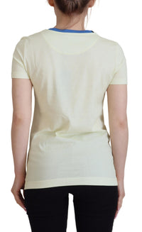 Thumbnail for Elegant Yellow Cotton Tee with Chic Print