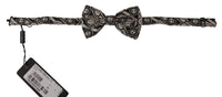 Thumbnail for Elegant Silk Bow Tie in Black Fantasy Pattern