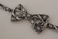 Thumbnail for Elegant Silk Bow Tie in Black Fantasy Pattern