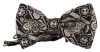 Thumbnail for Elegant Silk Bow Tie in Black Fantasy Pattern