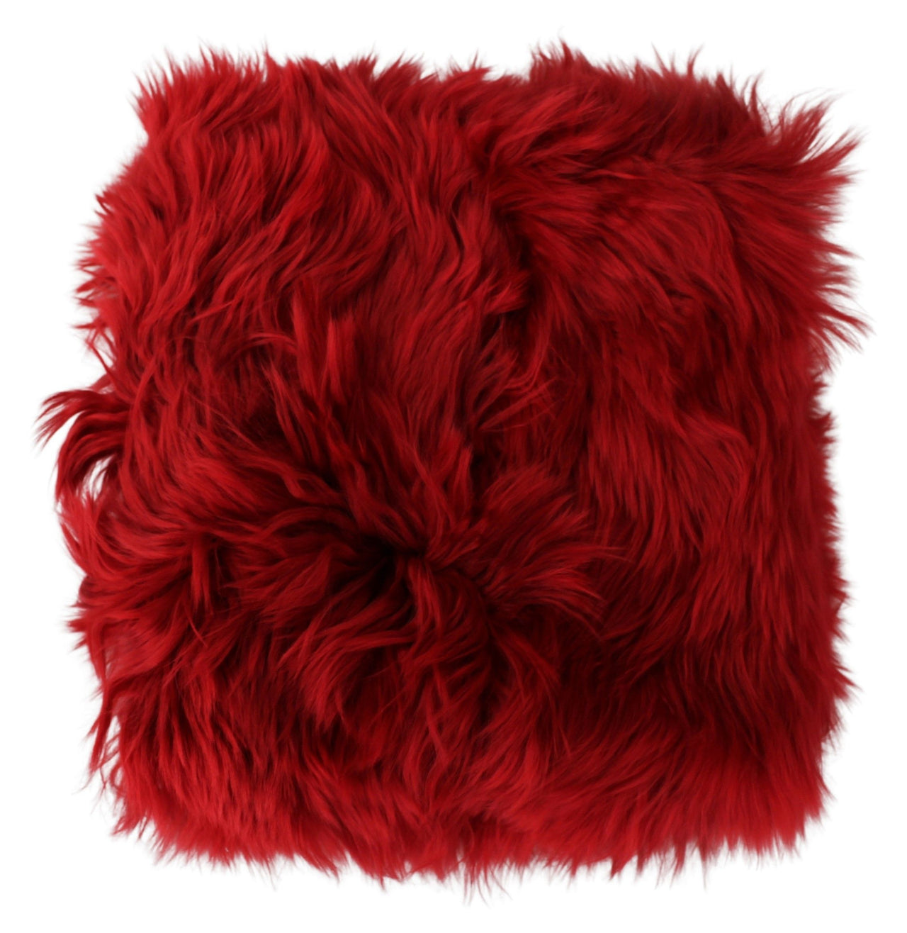 Elegant Red Alpaca Fur Neck Wrap Scarf