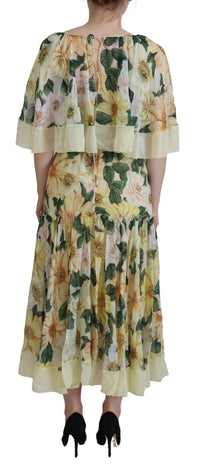 Thumbnail for Floral Silk Pleated Maxi Dress