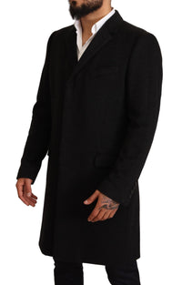Thumbnail for Gray Long Cashmere Coat Jacket