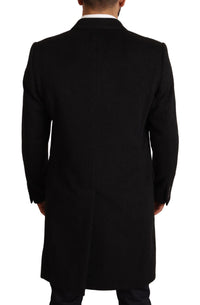Thumbnail for Gray Long Cashmere Coat Jacket