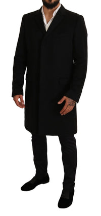 Thumbnail for Gray Long Cashmere Coat Jacket