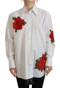 Thumbnail for Elegant Floral Embroidered Silk Blend Shirt