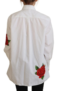 Thumbnail for Elegant Floral Embroidered Silk Blend Shirt