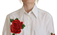 Thumbnail for Elegant Floral Embroidered Silk Blend Shirt