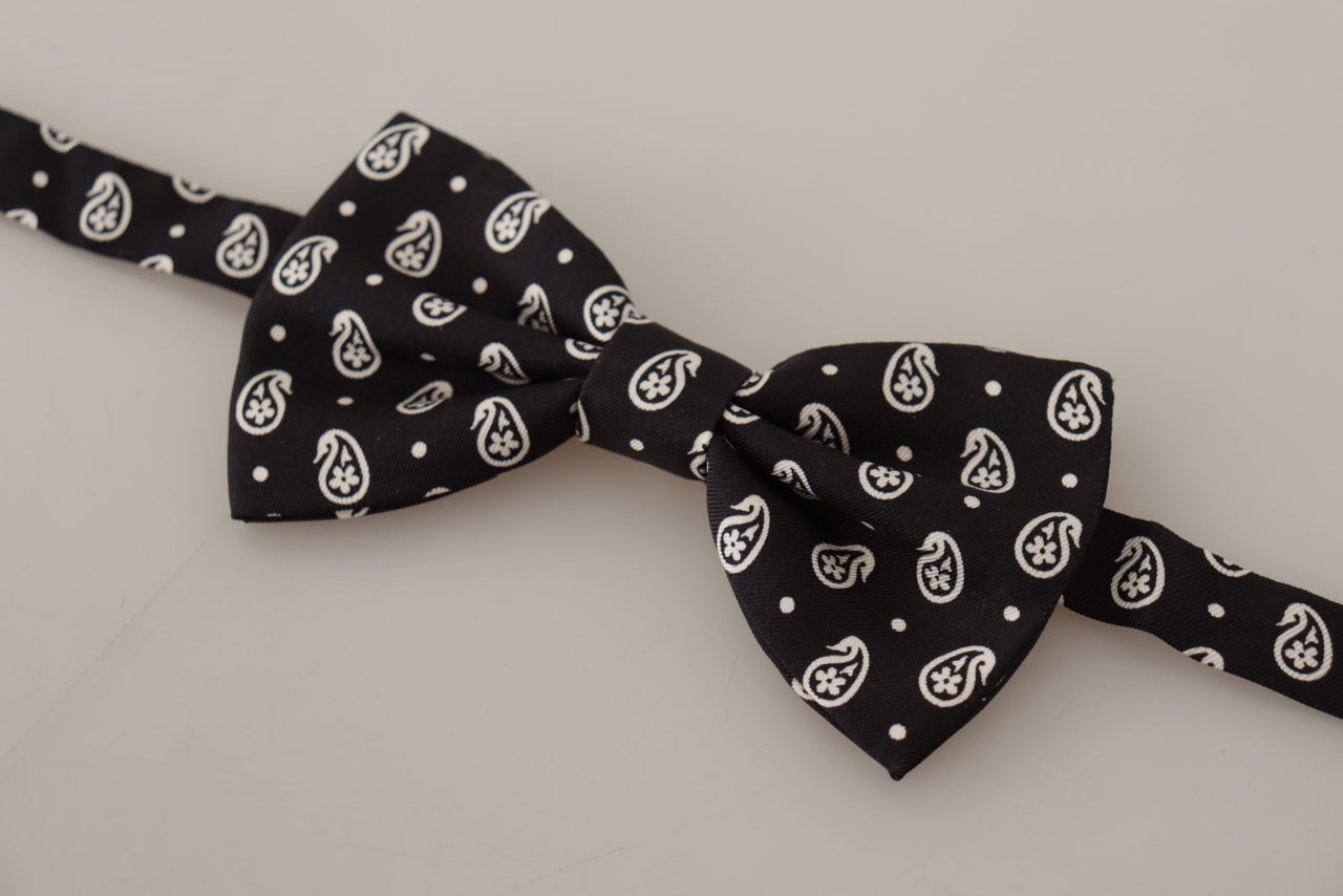 Elegant Black Silk Bow Tie