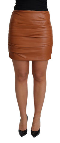 Thumbnail for High Waist Chic Leather Skirt
